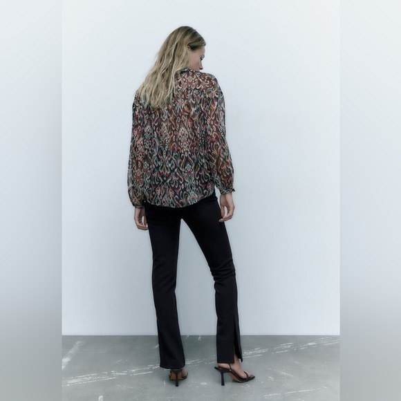 ZARA PRINTED SHIRT WITH METALLIC THREAD - Picture 3 of 9